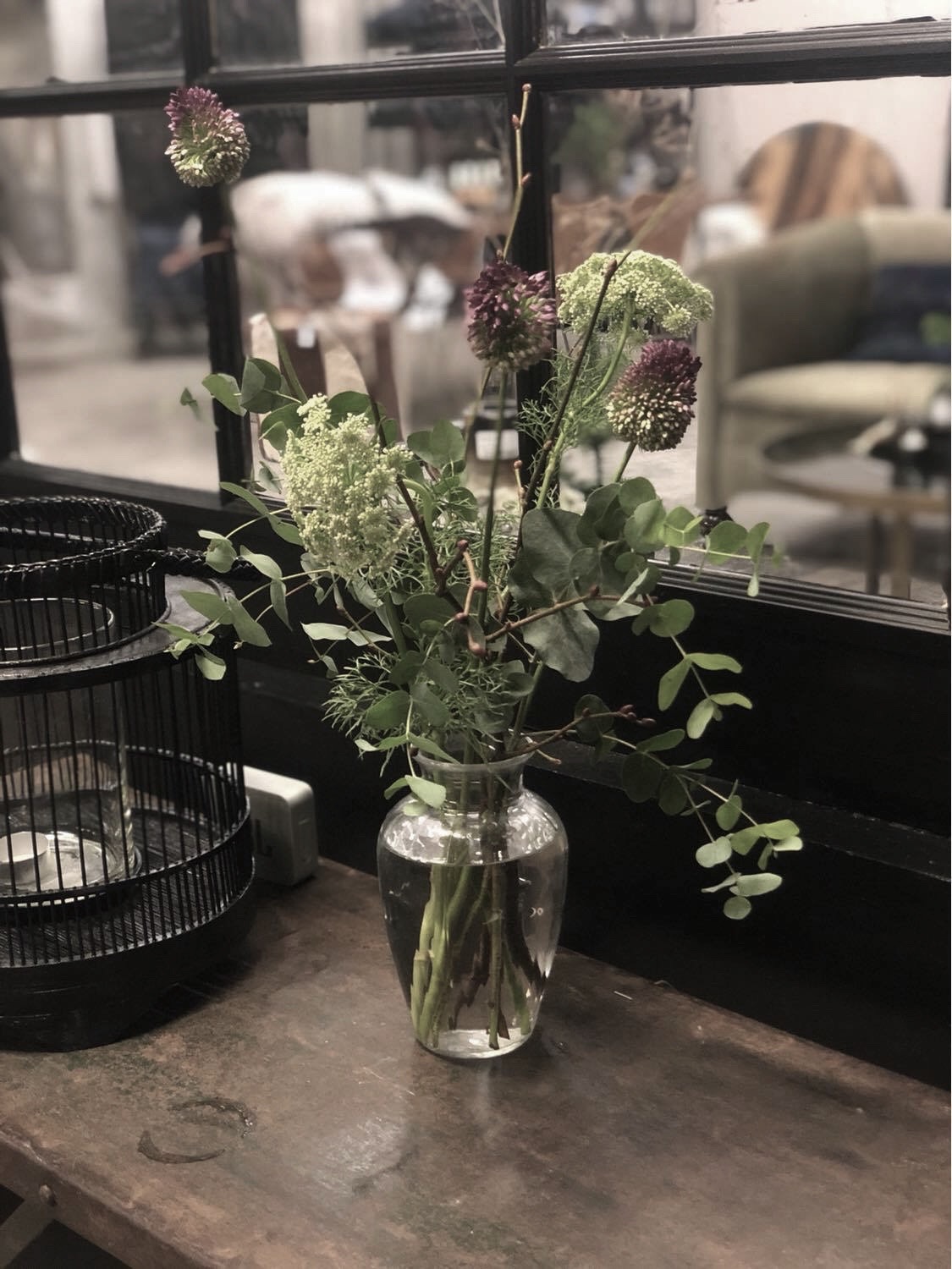 Butiksstemning med blomster